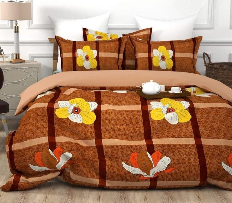 FASHIONHUB5 0 TC Polyester Double 3D Printed Flat Bedsheet  (Pack of 1, HD colours, 3D)