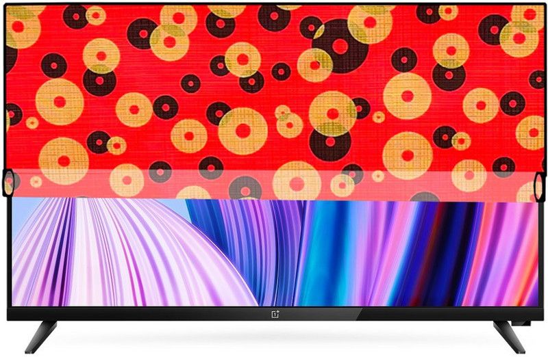 KVAR LED TV Cover  (Width: 86 cm, Orange, Black)