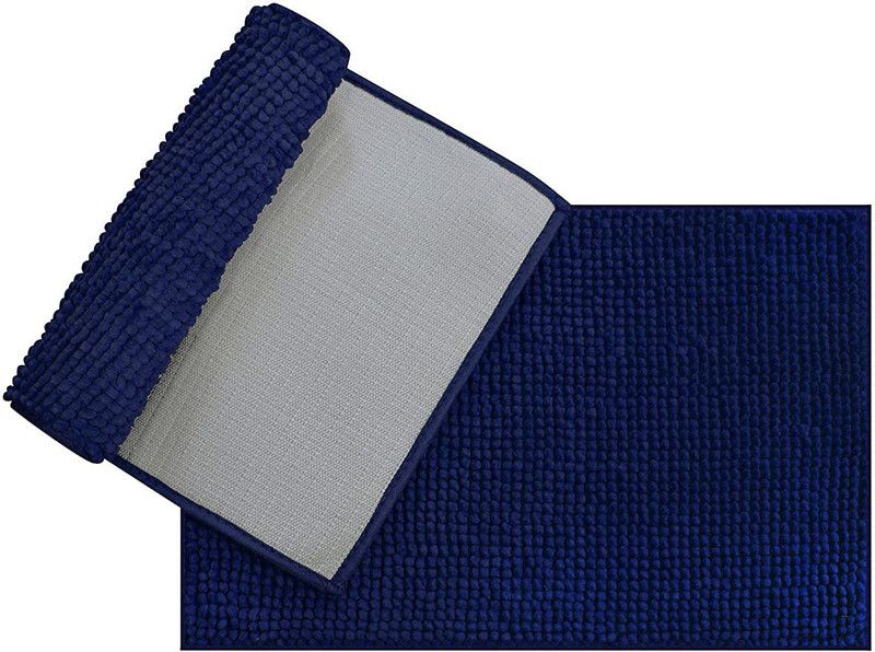 Casanest Cotton Bathroom Mat  (Blue, Medium)