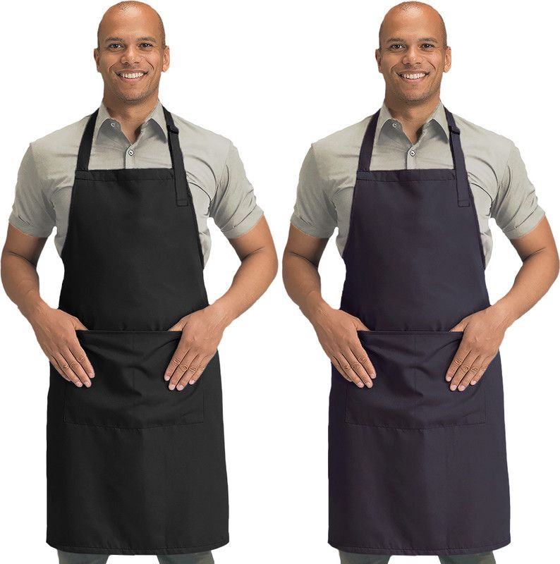 Blackpoll Polyester Home Use Apron - Free Size  (Black, Grey, Pack of 2)