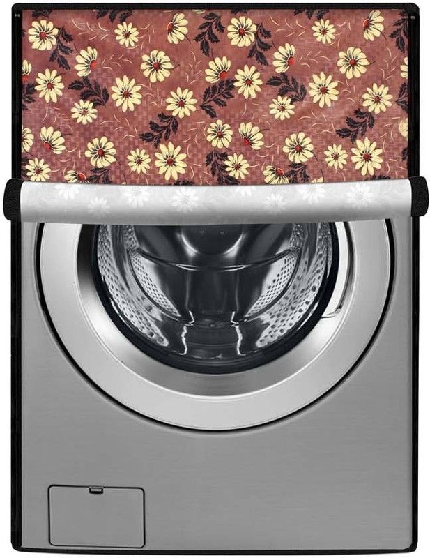 Stylista Front Loading Washing Machine Cover  (Width: 153 cm, White, Black)
