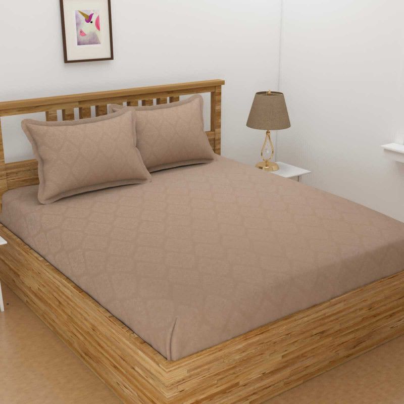 180 TC Microfiber Double Bedsheet  (Pack of 1, Beige)