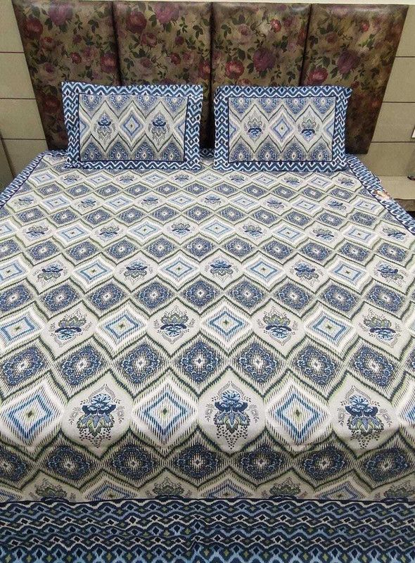 DK 240 TC Cotton King Printed Flat Bedsheet  (Pack of 1, Multicolor)