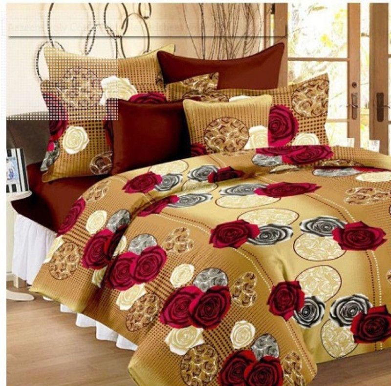 Polycotton Double Bedsheet  (Pack of 1, Golden)
