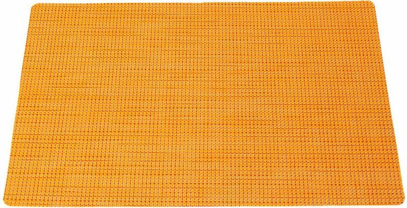EZ Life Rectangular Pack of 6 Table Placemat  (Orange, PVC)