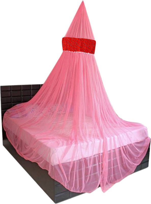 Creative Textiles Polyester Adults Washable WELL SLEEP Mosquito Net  (Pink, Ceiling Hung)