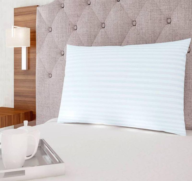 Navi collection Microfibre Stripes Sleeping Pillow Pack of 1  (White)