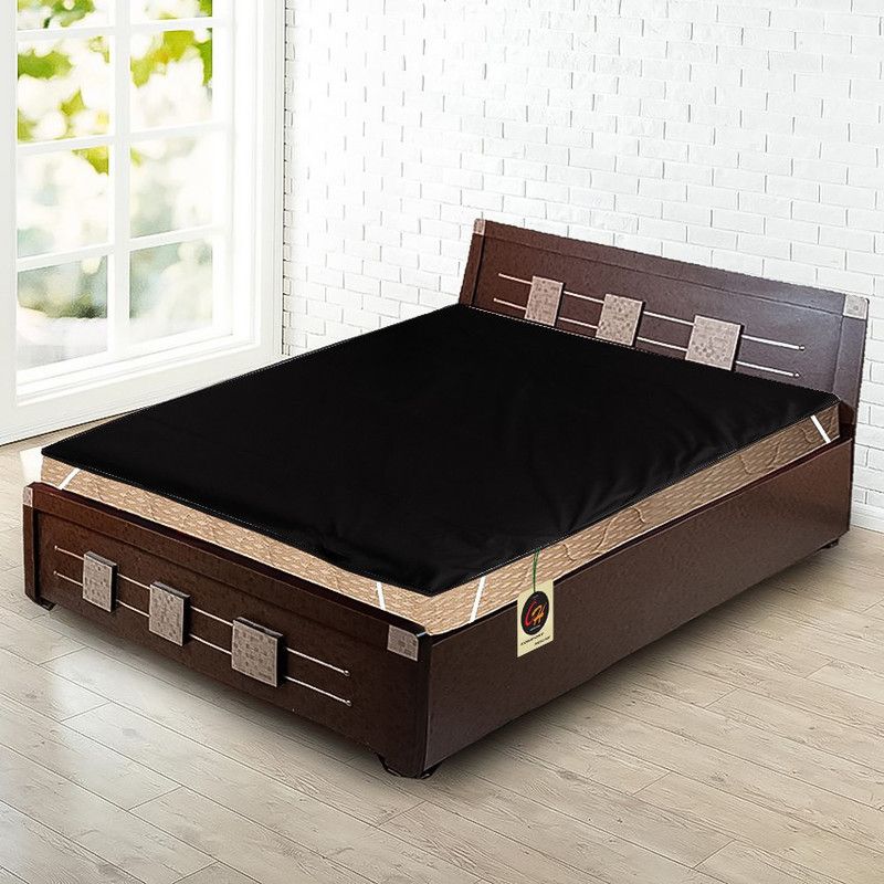 Comfort House Elastic Strap Double Size Waterproof Mattress Cover  (Black)