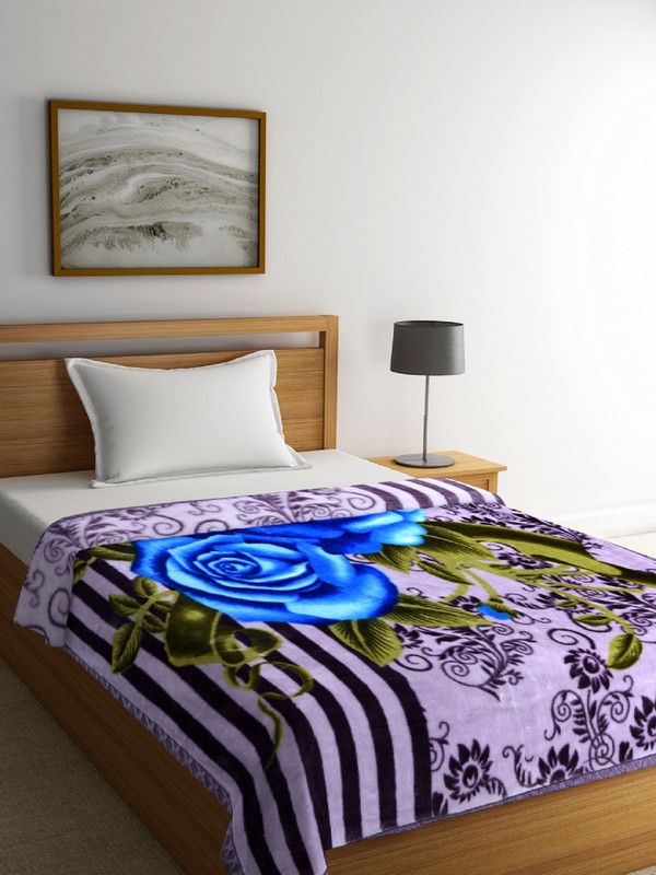 ROMEE Floral Single Mink Blanket for Heavy Winter  (Microfiber, Multicolor)