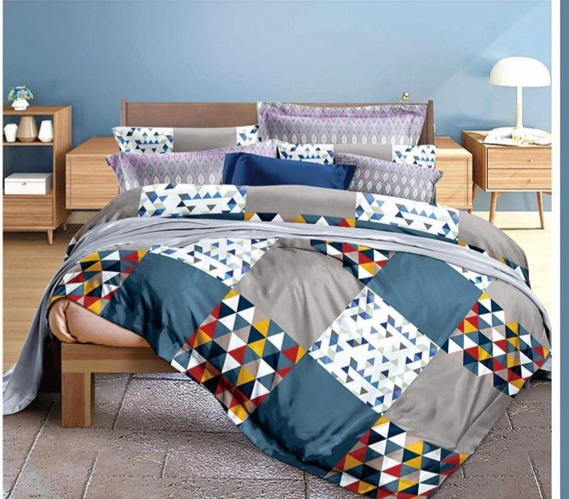 Friends Handloom 140 TC Polycotton Double Checkered Flat Bedsheet  (Pack of 1, Multicolor)