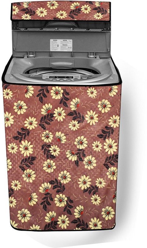 Stylista Top Loading Washing Machine Cover  (Width: 148 cm, White, Black)