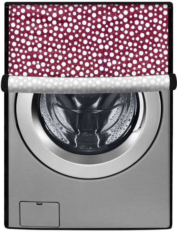 Stylista Front Loading Washing Machine Cover  (Width: 153 cm, Purple, White)