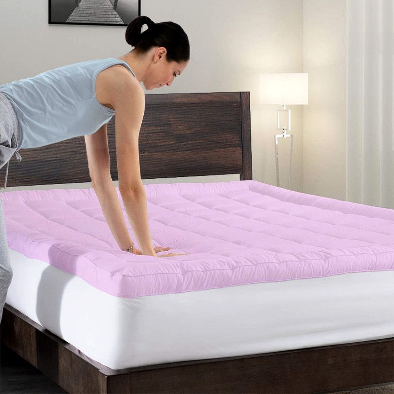 Beta Divine Mattress Topper Double Size Waterproof Mattress Cover  (Pink)