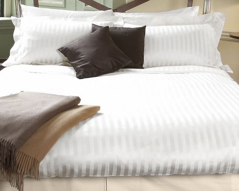 Lali Prints 200 TC Cotton Single Striped Flat Bedsheet  (Pack of 1, White)