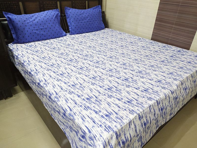 ABC TEXTILE HOUSE 220 TC Cotton Double Floral Flat Bedsheet  (Pack of 1, Multicolor)