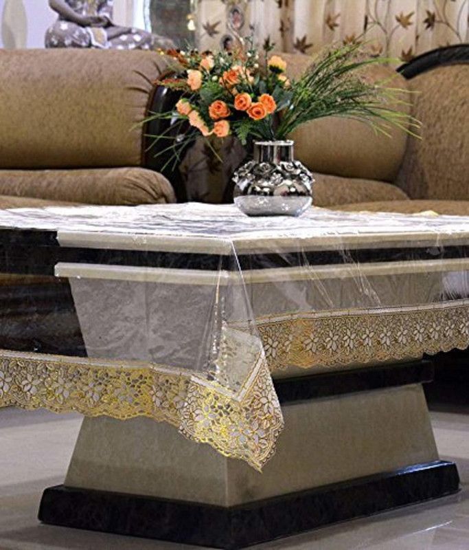 Solid 4 Seater Table Cover  (TRANSPARENT, PVC)