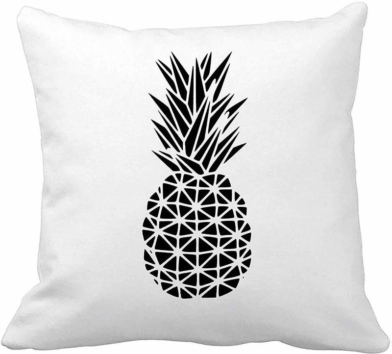 iKraft Luxury Polyester Fibre Fruits Cushion Pack of 1  (Black)