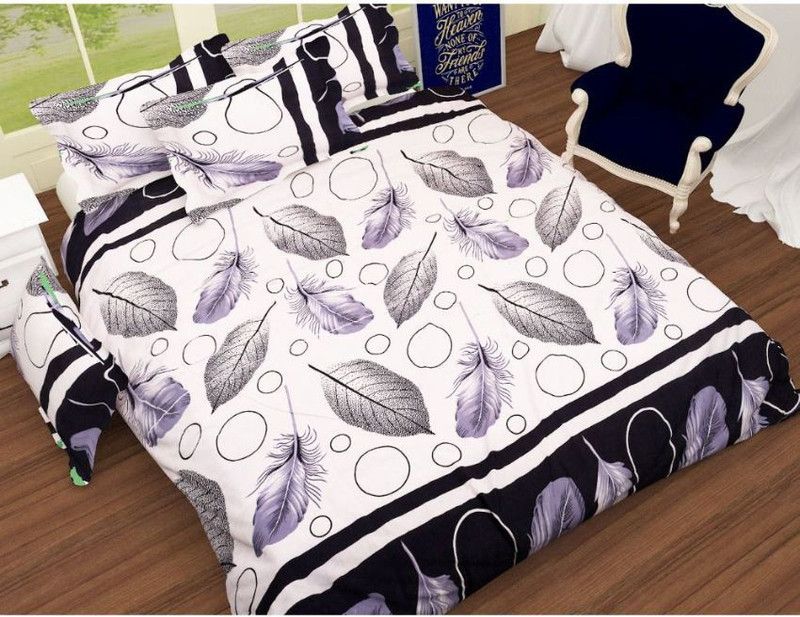 NAYRA FAB 244 TC Microfiber Double Embroidered Flat Bedsheet  (Pack of 1, Beige)