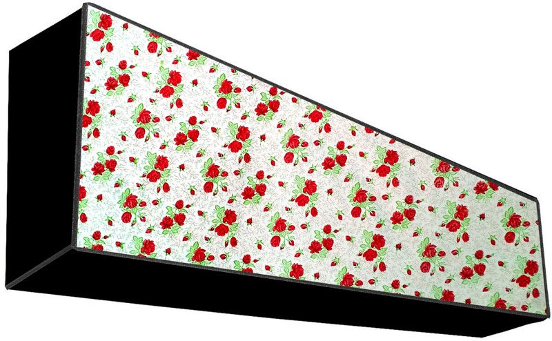 AAVYA UNIQUE FASHION Air Conditioner Cover  (Width: 114.3 cm, White,Red)