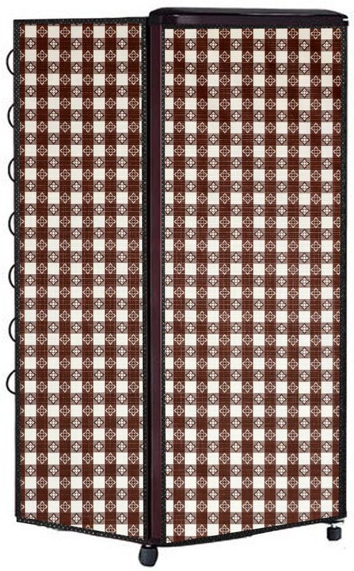 AAVYA UNIQUE FASHION Refrigerator Cover  (Width: 52.1 cm, Brown, White)