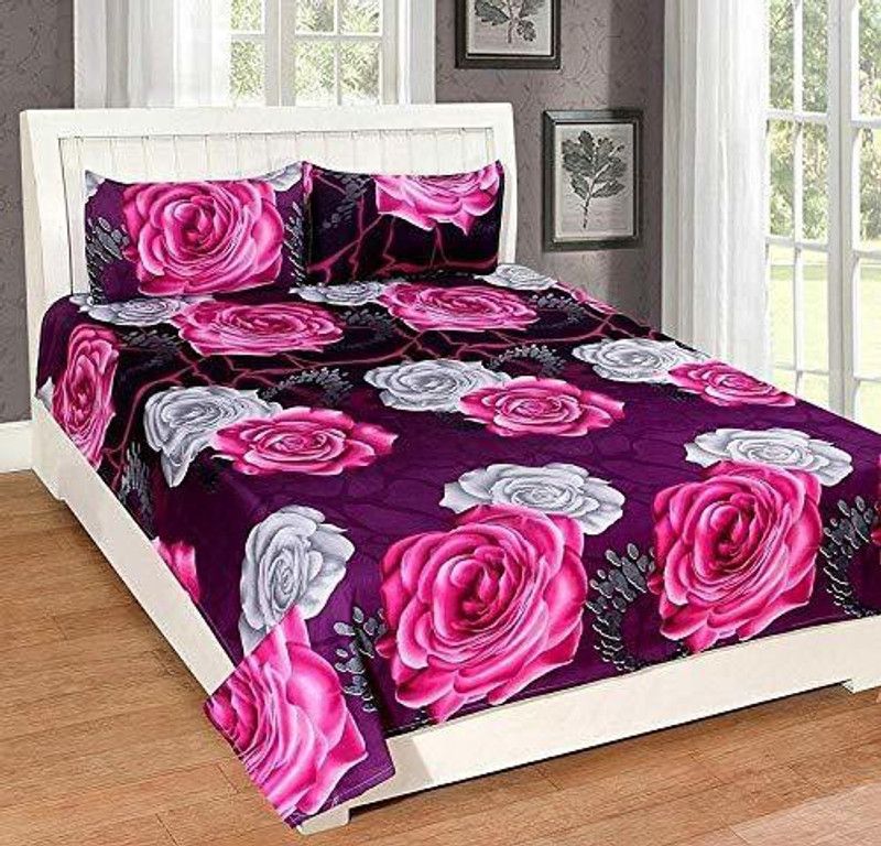 120 TC Microfiber Single Bedsheet  (Pack of 1, Multicolor)