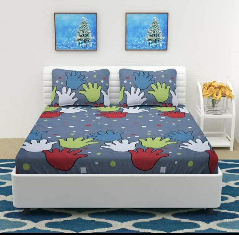 160 TC Cotton Double Printed Bedsheet  (Pack of 1, Cartoon)