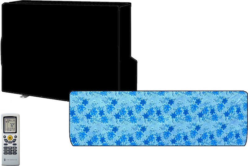 KVAR Air Conditioner Cover  (Width: 46 cm, Blue, Sky Blue)
