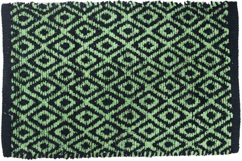 Rhome Cotton Door Mat  (Green, Medium)
