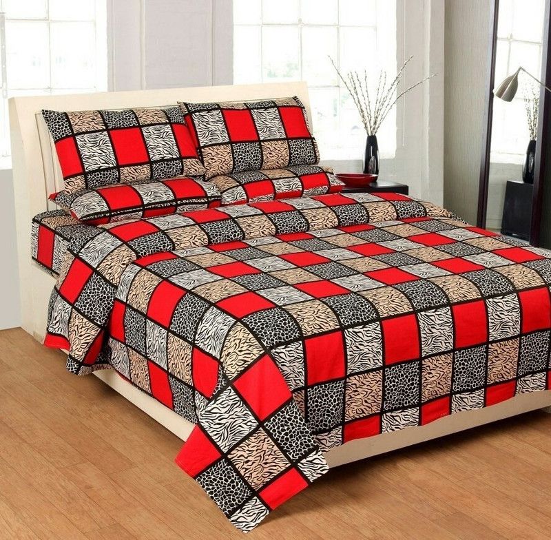 Embellish 120 TC Cotton Double Printed Flat Bedsheet  (Pack of 1, Multicolor)