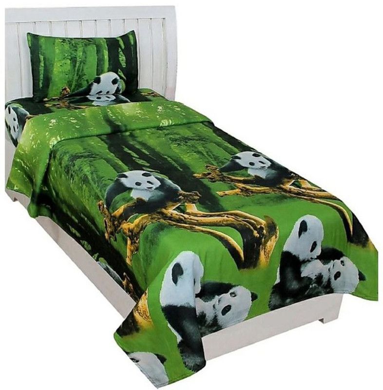 PRODUCTSCK 155 TC Polyester Single Printed Flat Bedsheet  (Pack of 1, Multicolor)