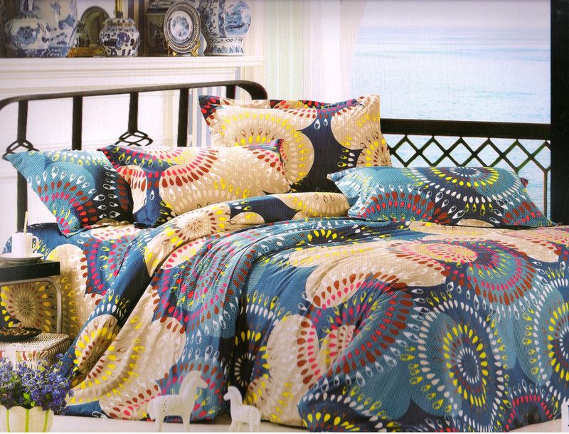 Valtellina Cotton Double Abstract Flat Bedsheet  (Pack of 1, Multicolor)