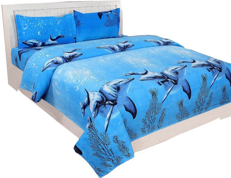 Rana 150 TC Cotton Double Floral Flat Bedsheet  (Pack of 1, Multicolor)