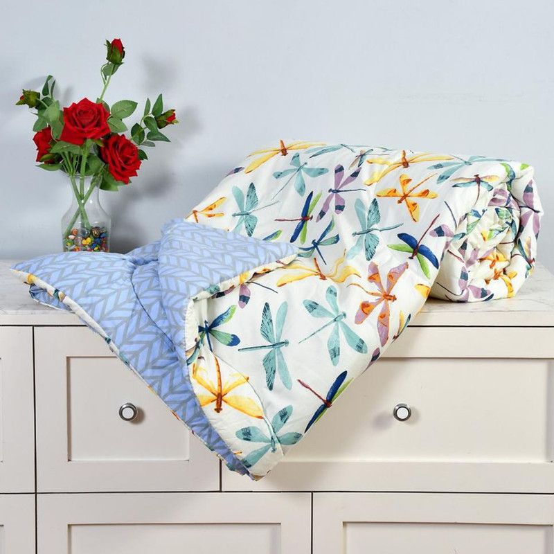 V S TRADER Floral Single Comforter for AC Room  (Poly Cotton, Multicolor)