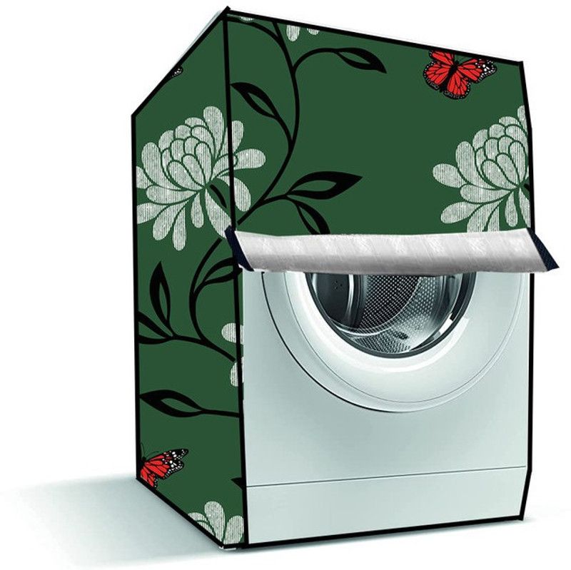 Delideal Front Loading Washing Machine Cover  (Width: 51 cm, Green, Red)