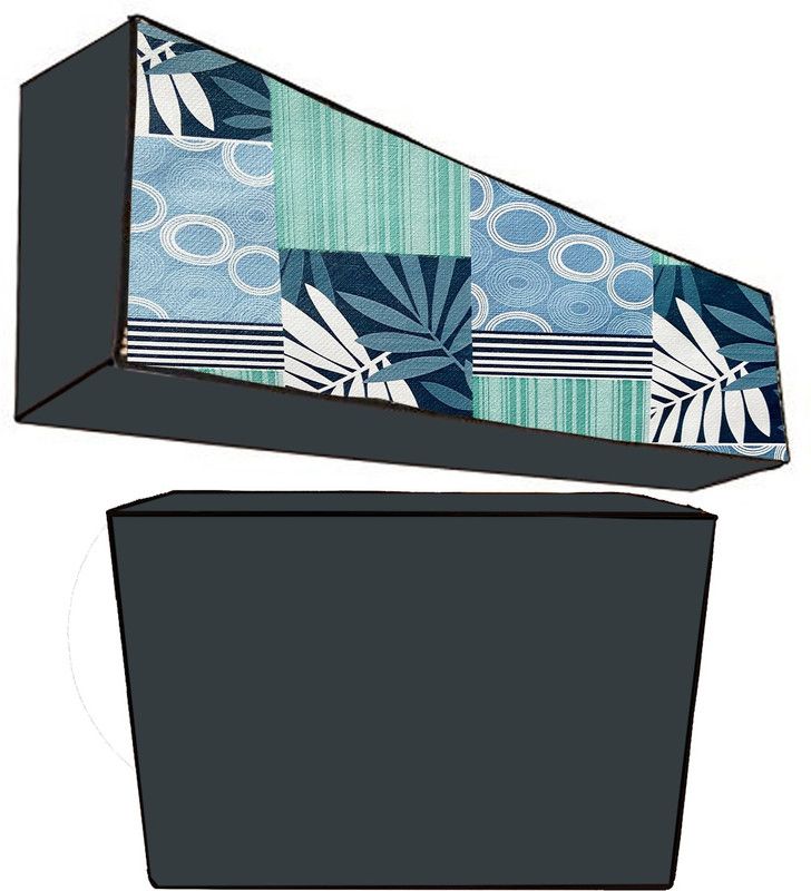 Delideal Air Conditioner Cover  (Width: 101 cm, Light Blue, Black)
