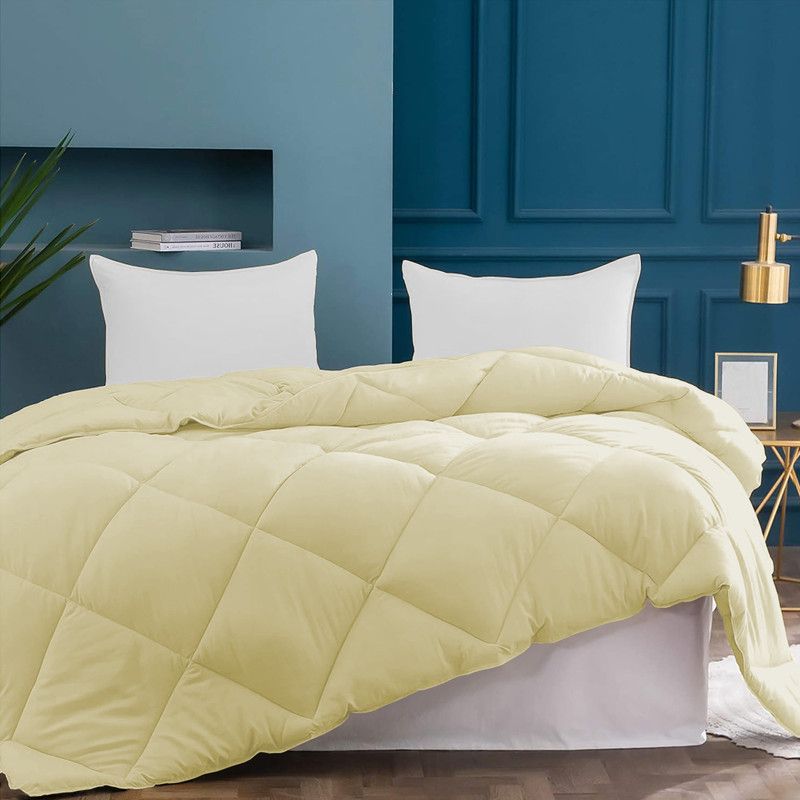 MeckHome Culture Geometric Double Comforter for Heavy Winter  (Microfiber, Ivory)