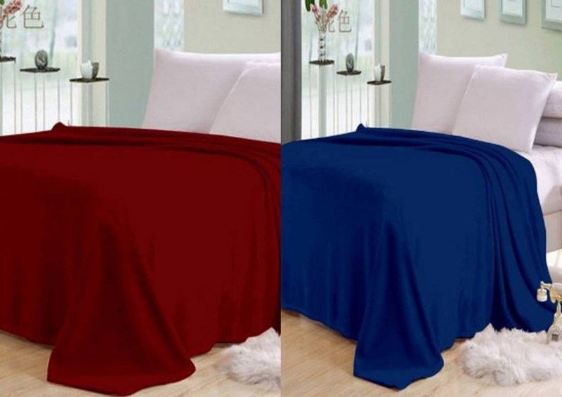 WebDealz Solid Single Fleece Blanket for Mild Winter  (Polyester, Multicolor)