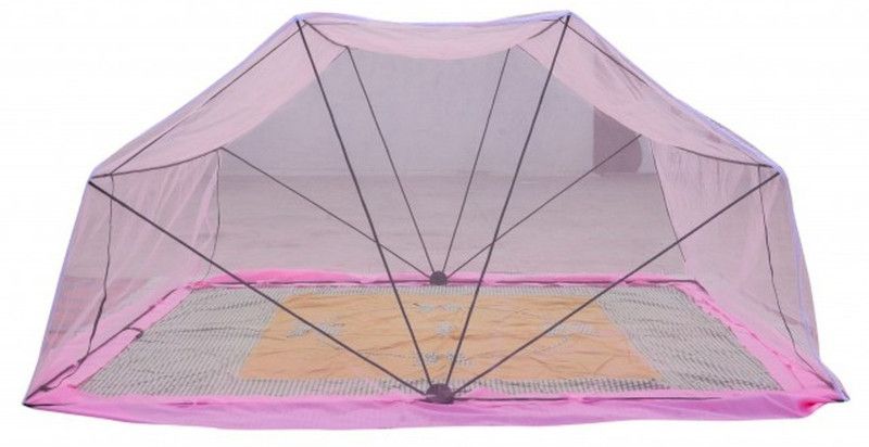Comfortnet Polyester Adults Washable 4ftX6ft Mosquito Net  (Pink, Frame Hung)