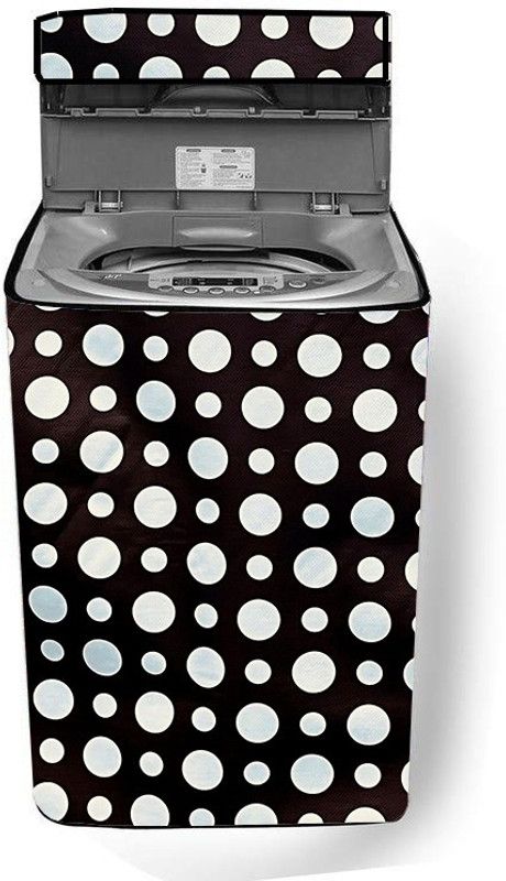 JM Homefurnishings Top Loading Washing Machine Cover  (Width: 56 cm, Black, White)