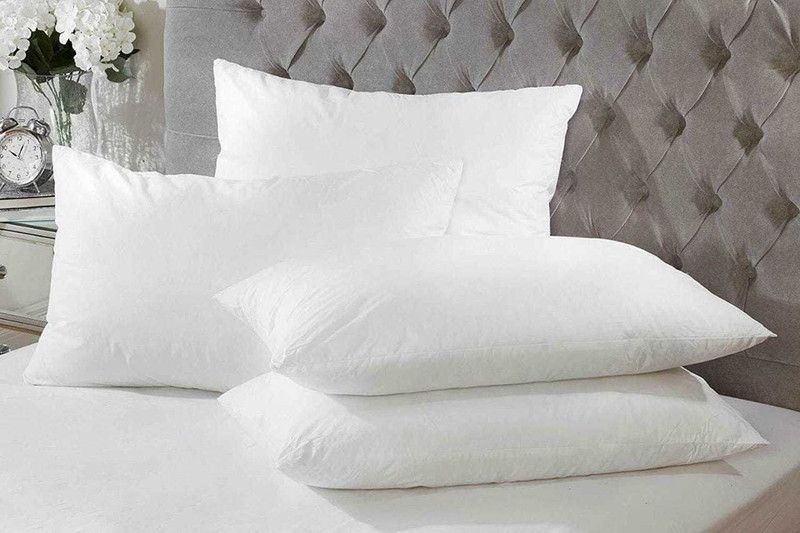 BHAWARIYA TRADERS luxury Microfibre, Cotton Solid Sleeping Pillow Pack of 4  (White)