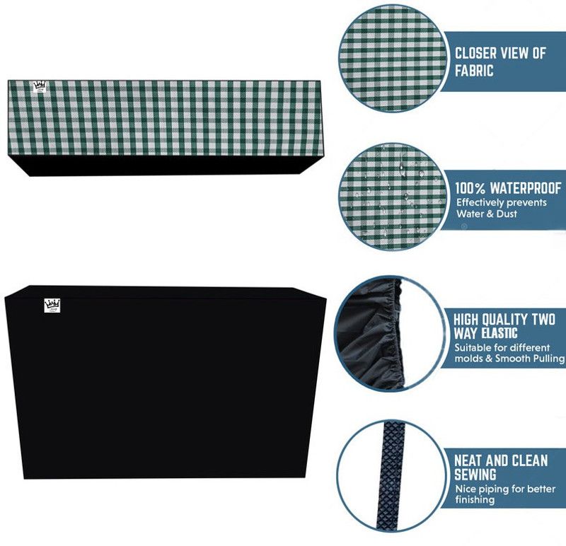 KingMatters Air Conditioner Cover  (Width: 116 cm, Green, White)