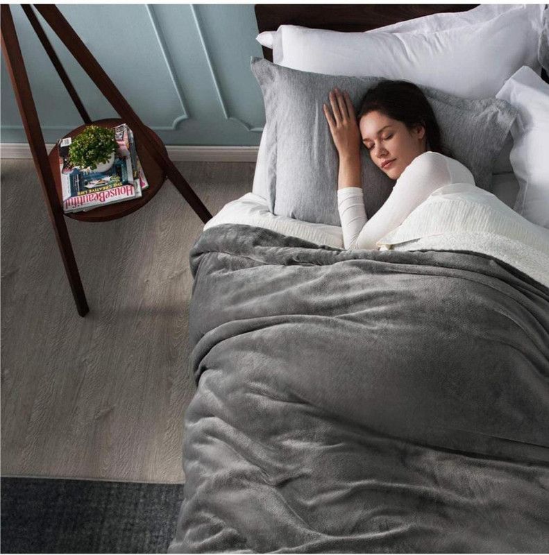 Aastha Solid Double Dohar for Heavy Winter  (Woollen Blend, Grey)