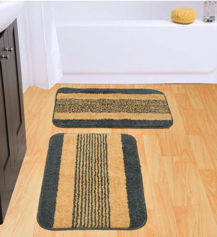 HomeStore-YEP Microfiber Door Mat  (Grey, Medium, Pack of 2)