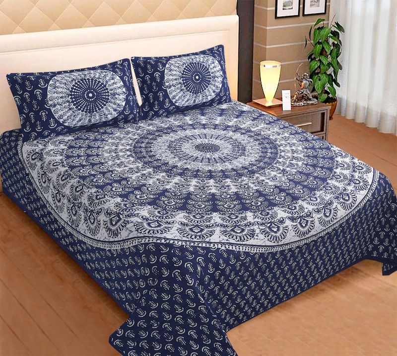 WCX 220 TC Cotton King Floral Flat Bedsheet  (Pack of 1, Multicolor)