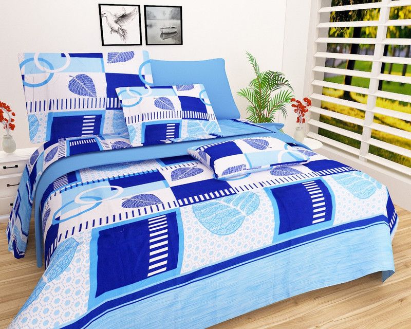 Sehbhagi 144 TC Polycotton Double Floral Flat Bedsheet  (Pack of 1, HHG3D946)