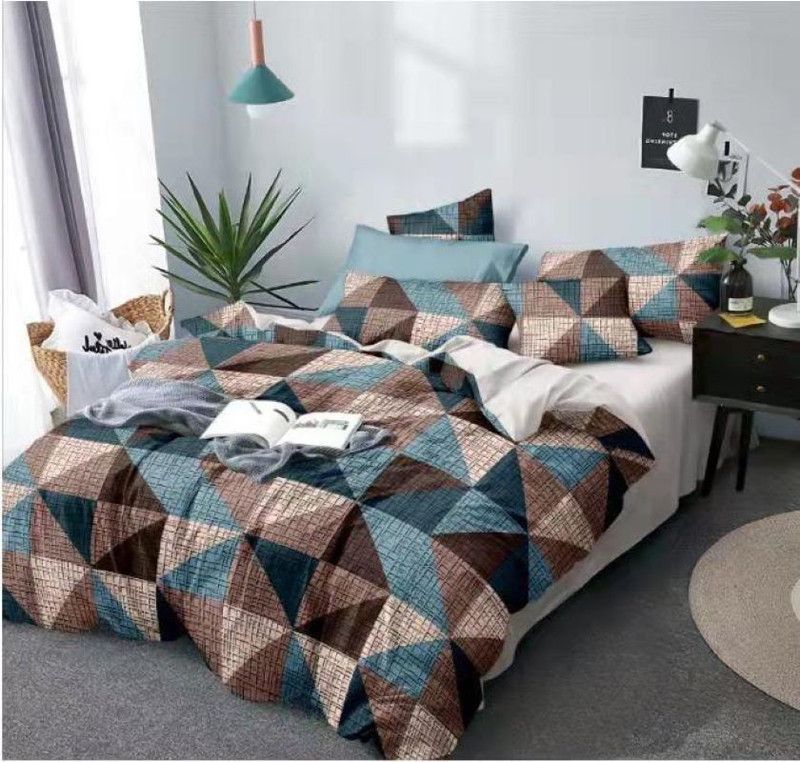 R9 Home Décor 250 TC Cotton King Printed Flat Bedsheet  (Pack of 3, Mutlicolor)