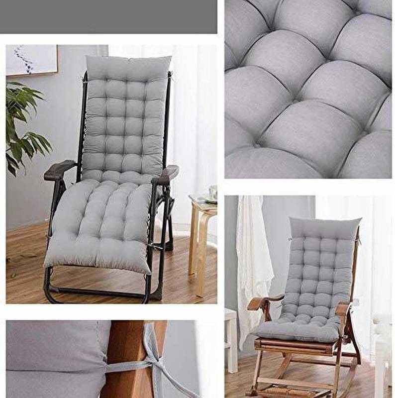 Cotton Solid Chair Pad Pack of 1  (Grey)
