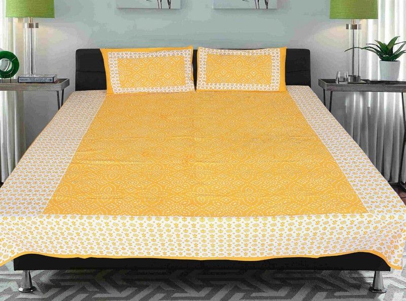 140 TC Cotton Double Jaipuri Prints Bedsheet  (Pack of 1, MULTICOLOUR)