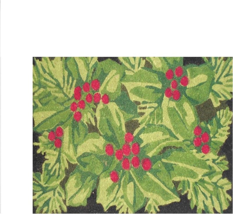 NATUREVISHAL Coir Door Mat  (GREEN FLORAL, Large)