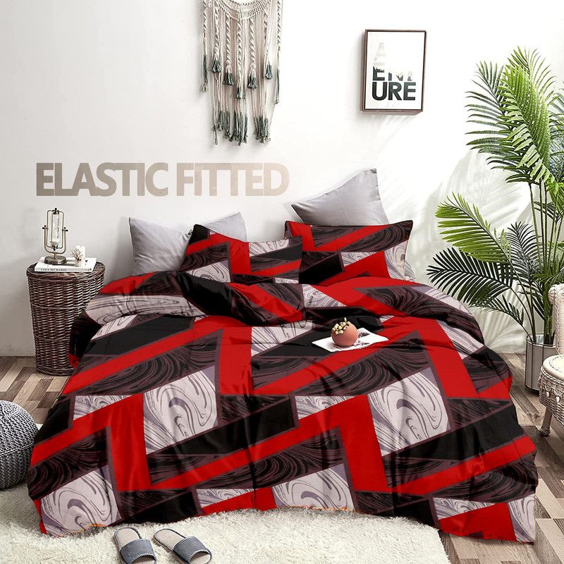 VYBBA 210 TC Cotton Single Abstract Flat Bedsheet  (Pack of 1, Multicolor)